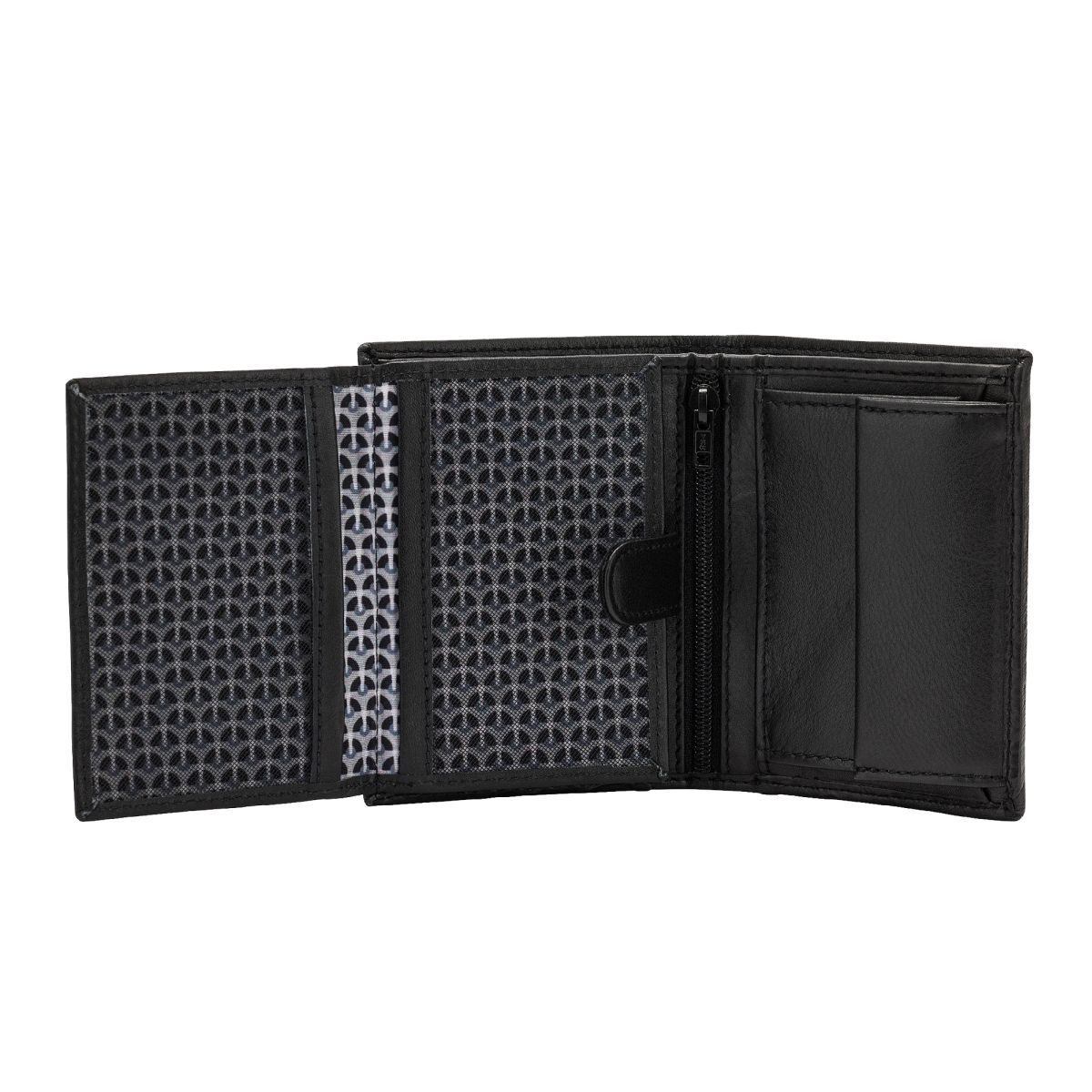 NUVOLA PELLE Small mens wallet with coin pocket - Black