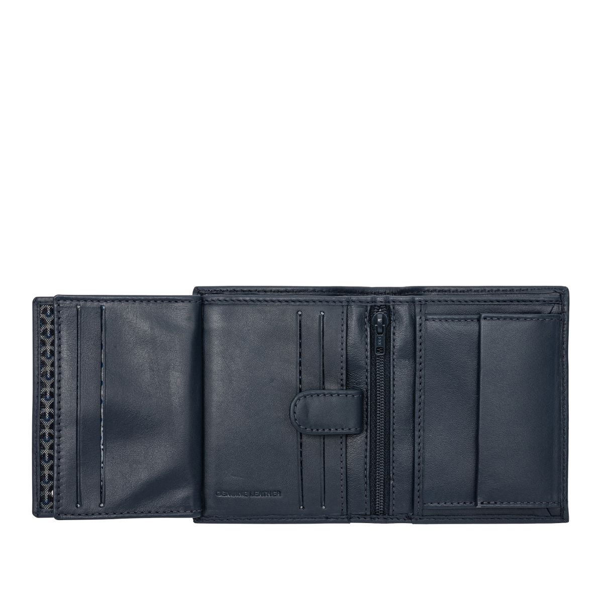 NUVOLA PELLE Small mens wallet with coin pocket - Blue