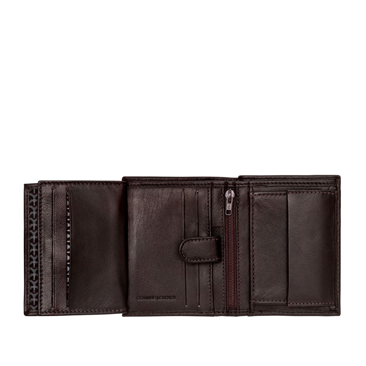 NUVOLA PELLE Small mens wallet with coin pocket - Dark Brown