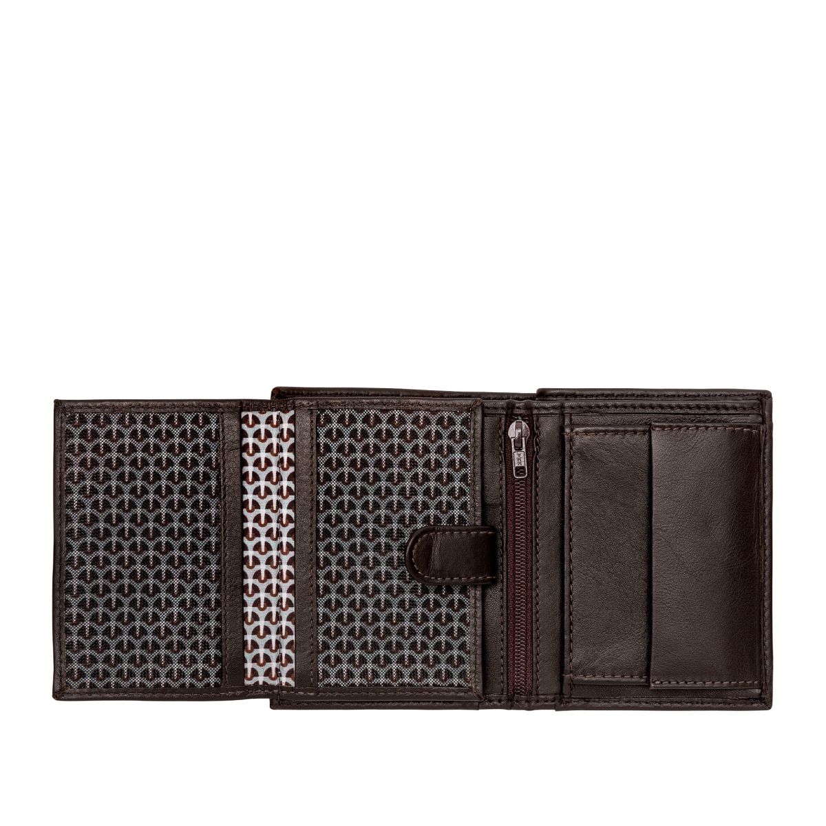 NUVOLA PELLE Small mens wallet with coin pocket - Dark Brown