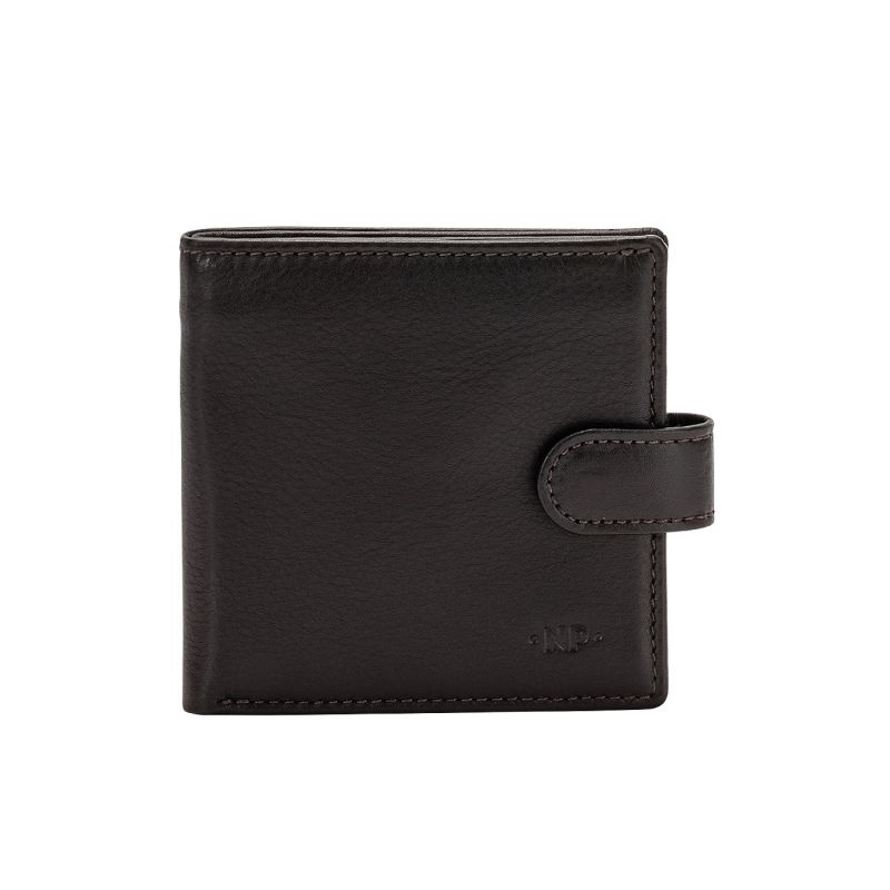 NUVOLA PELLE Small mens wallet with coin pocket - Dark Brown