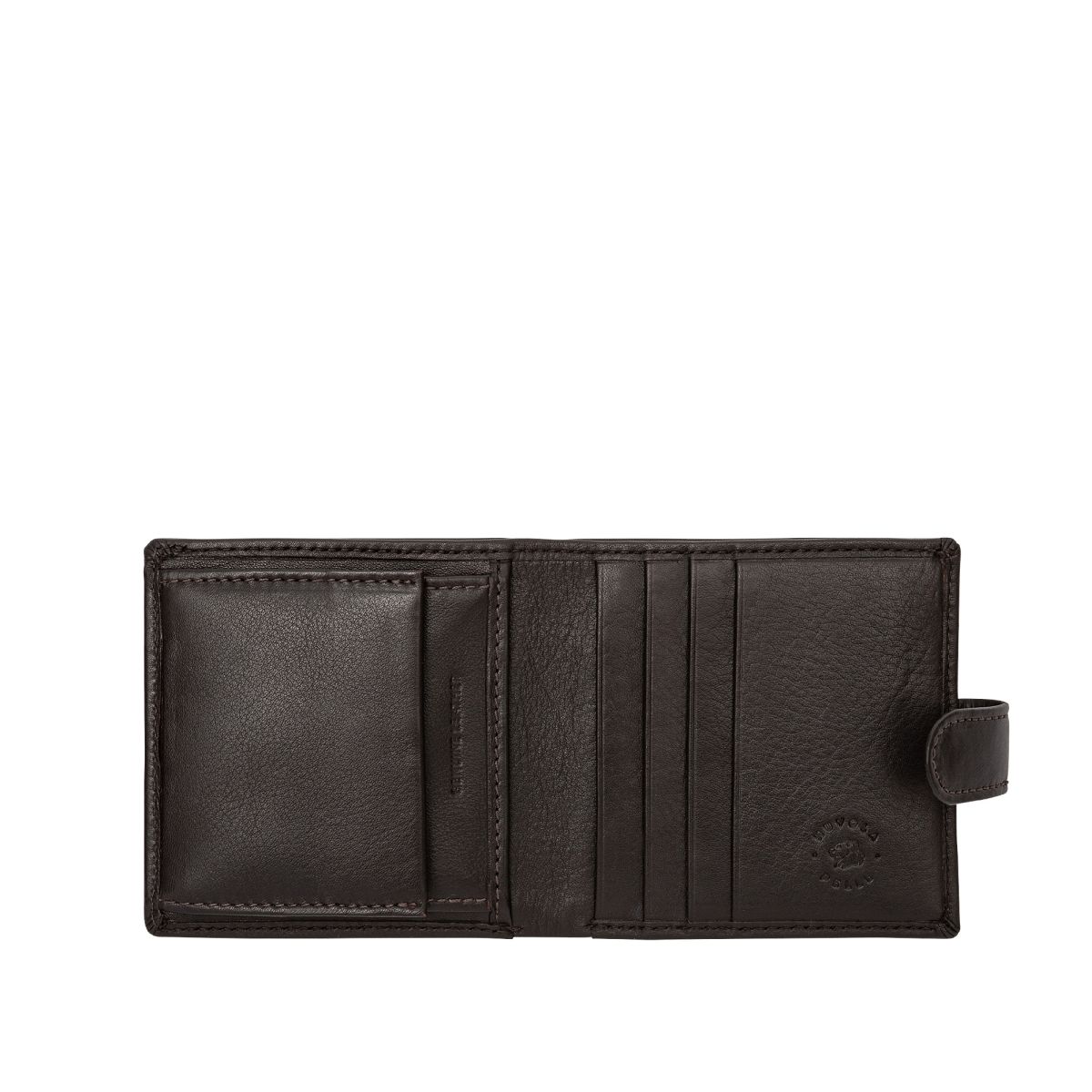 NUVOLA PELLE Small mens wallet with coin pocket - Dark Brown