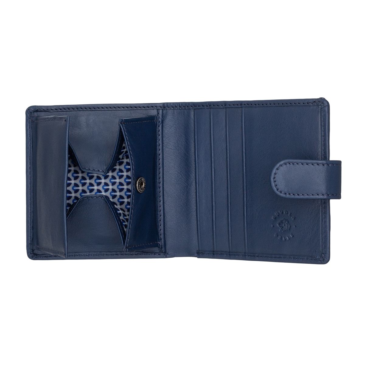 NUVOLA PELLE Small mens wallet with coin pocket - Blue