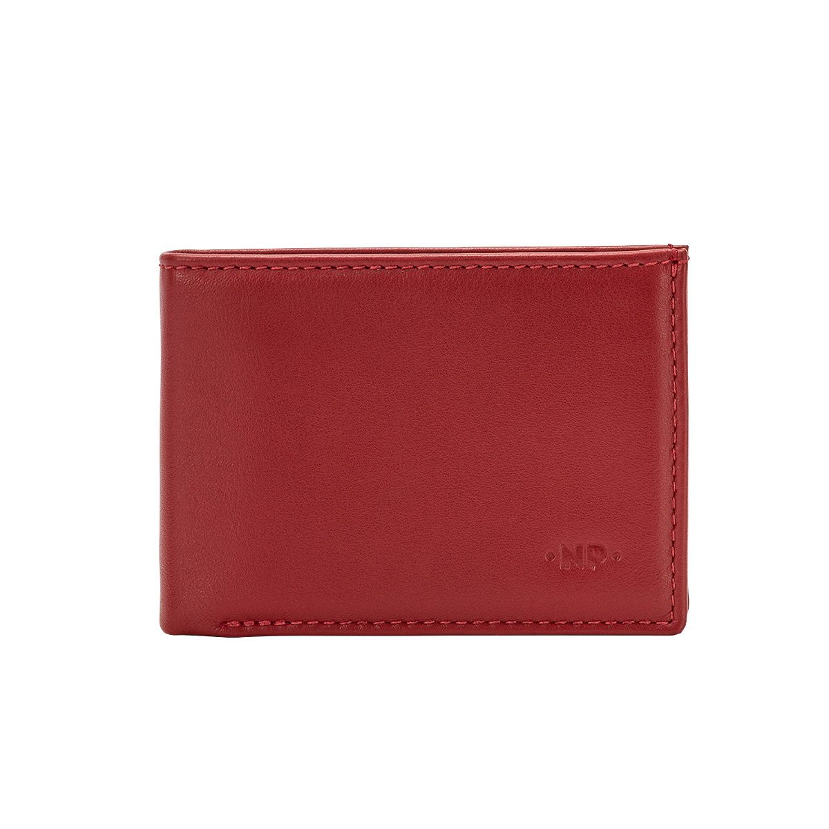NUVOLA PELLE Small mens minimalist wallet with coins pocket - Red