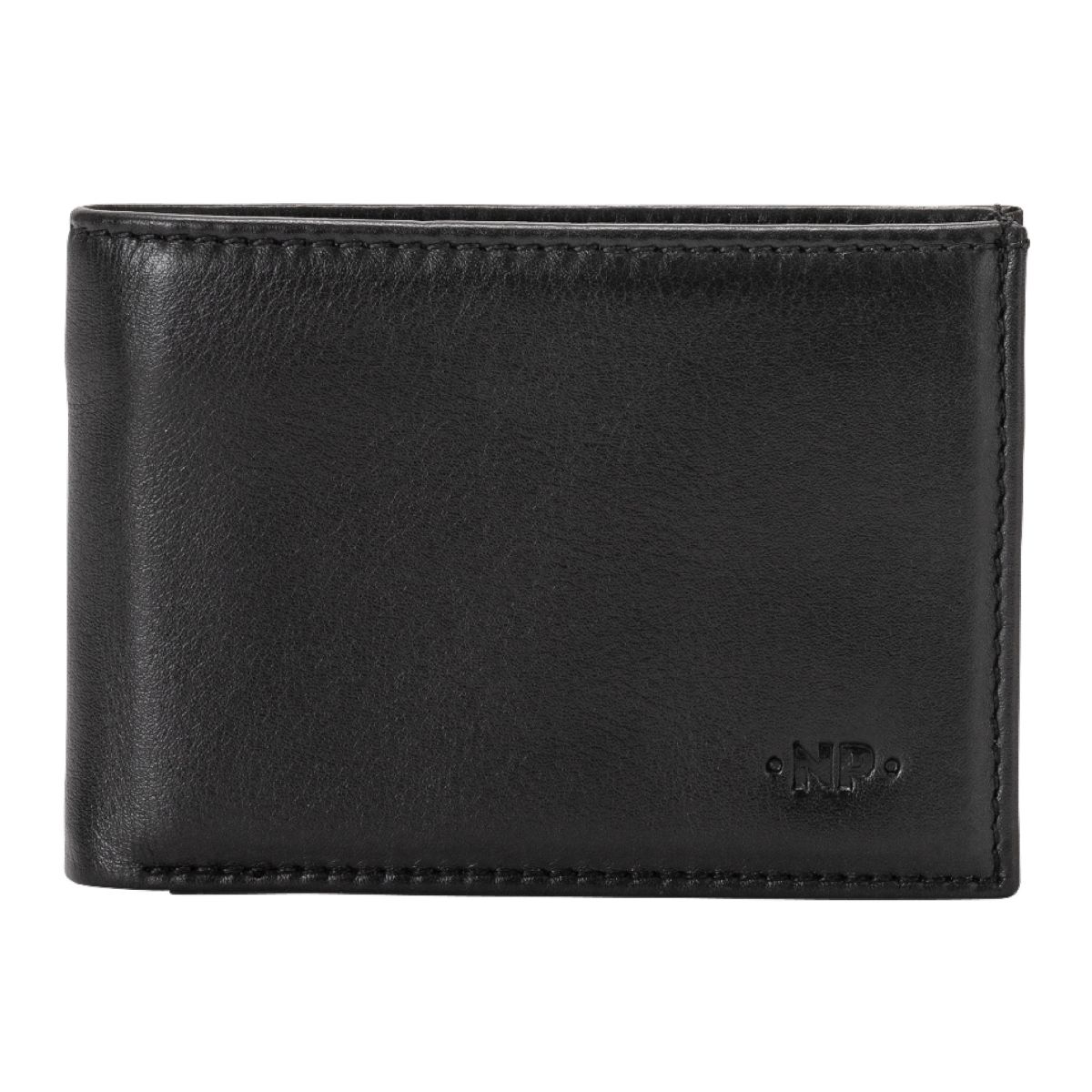 NUVOLA PELLE Small mens minimalist wallet with coins pocket - Black