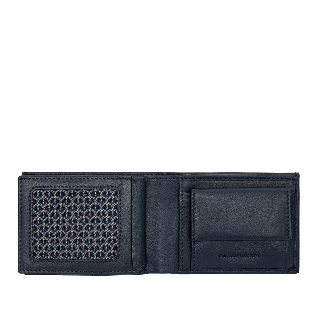 NUVOLA PELLE Small mens minimalist wallet with coins pocket - Blue