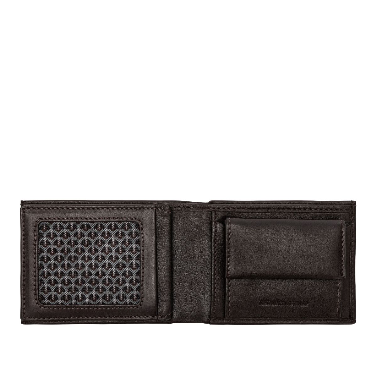 NUVOLA PELLE Small mens minimalist wallet with coins pocket - Dark Brown