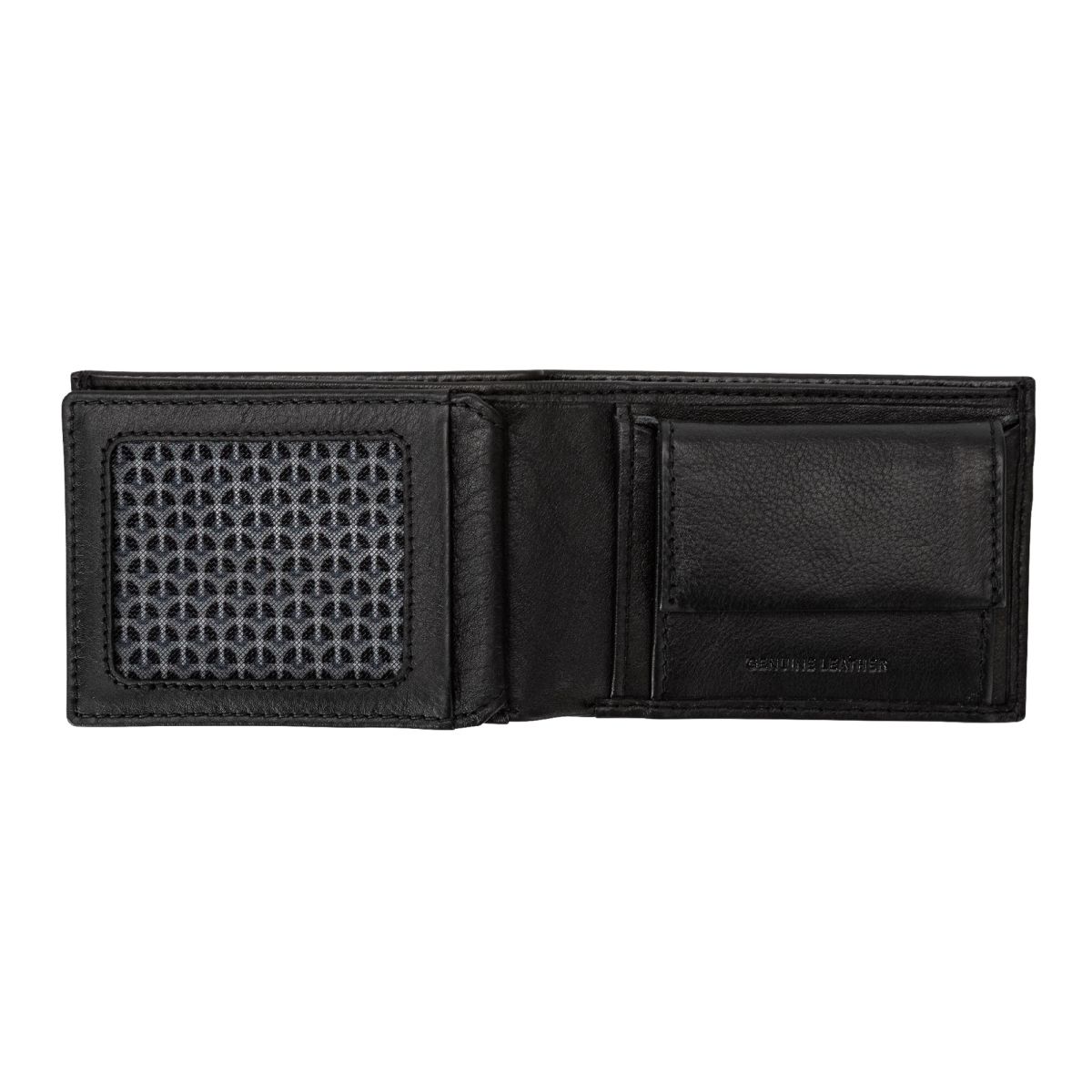 NUVOLA PELLE Small mens minimalist wallet with coins pocket - Black