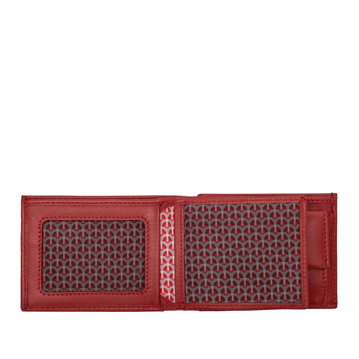NUVOLA PELLE Small mens minimalist wallet with coins pocket - Red