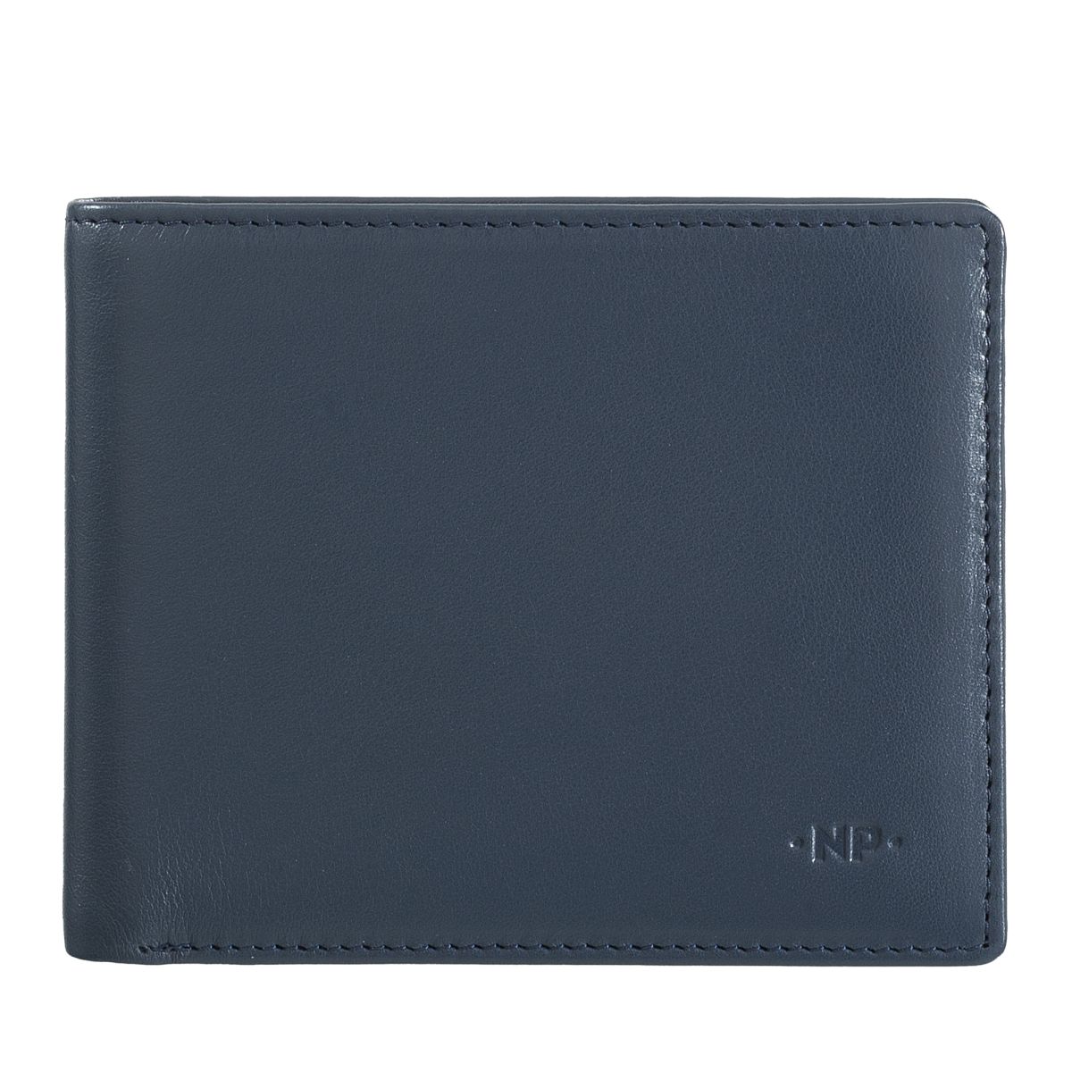 NUVOLA PELLE Slim Leather Wallet With Coin Pocket - Blue