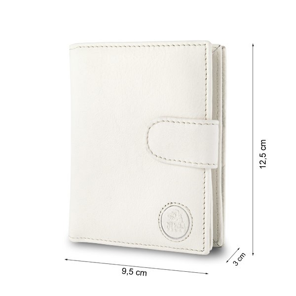 NUVOLA PELLE Leather wallet with coin purse and external closure - Cream