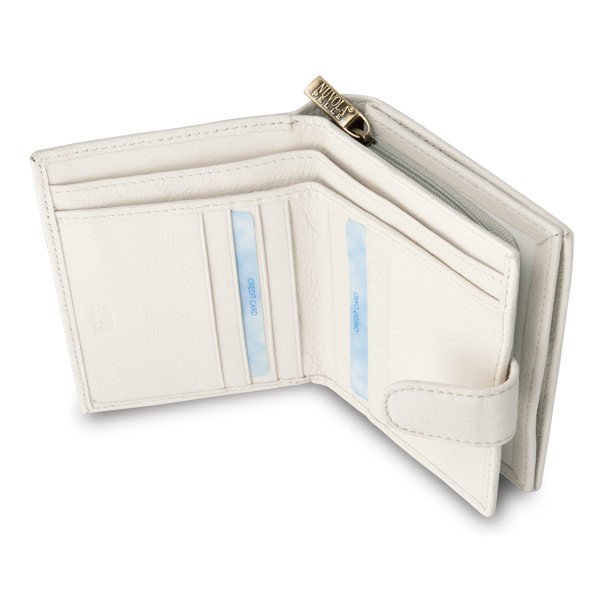 NUVOLA PELLE Leather wallet with coin purse and external closure - Cream