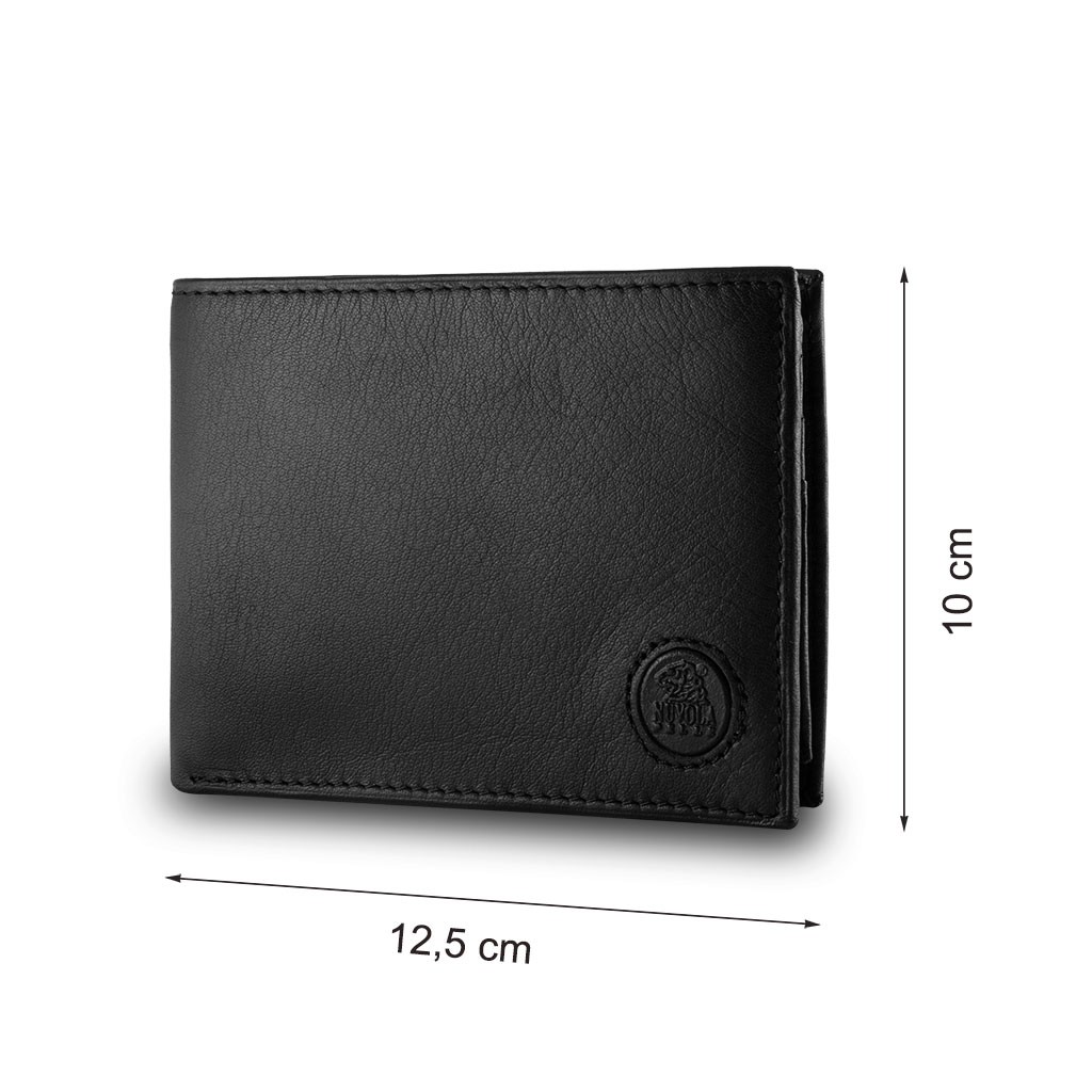 NUVOLA PELLE Classic mans leather billfold wallet - Black