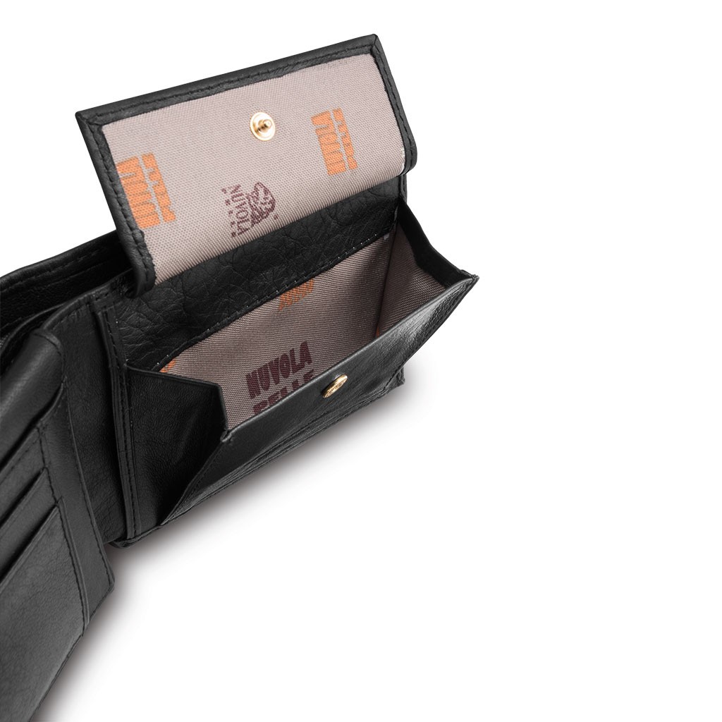 NUVOLA PELLE Classic mans leather billfold wallet - Black