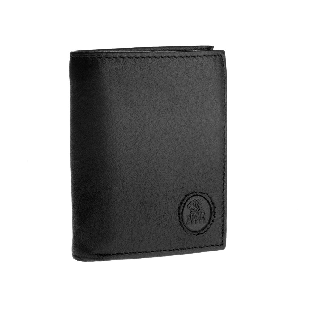 NUVOLA PELLE Vertical small leather wallet - Black