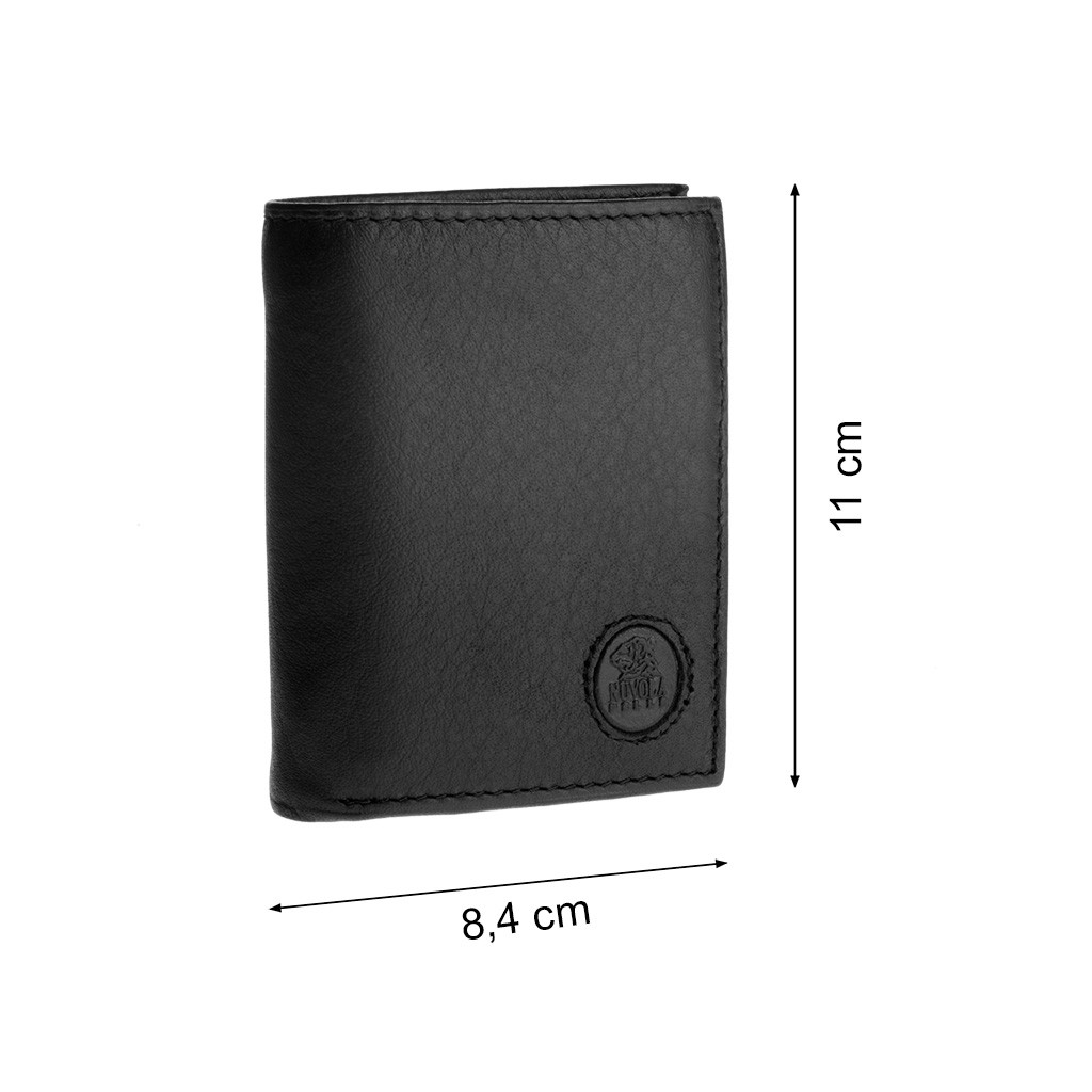 NUVOLA PELLE Vertical small leather wallet - Black