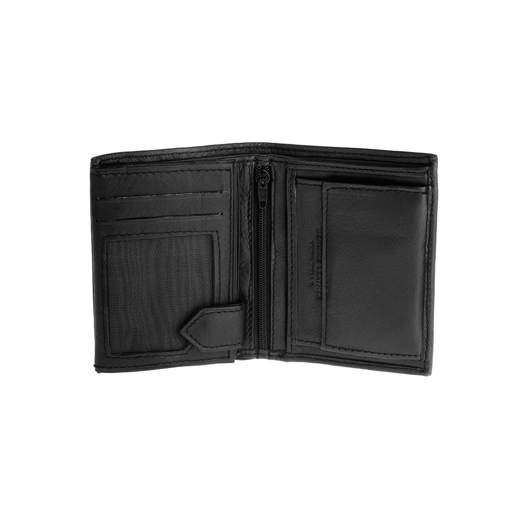 NUVOLA PELLE Vertical small leather wallet - Black