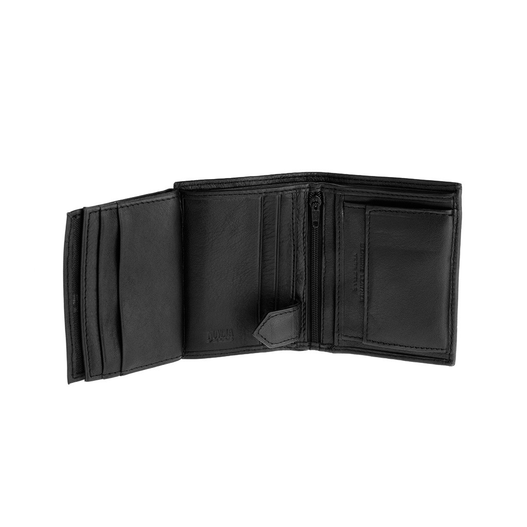 NUVOLA PELLE Vertical small leather wallet - Black