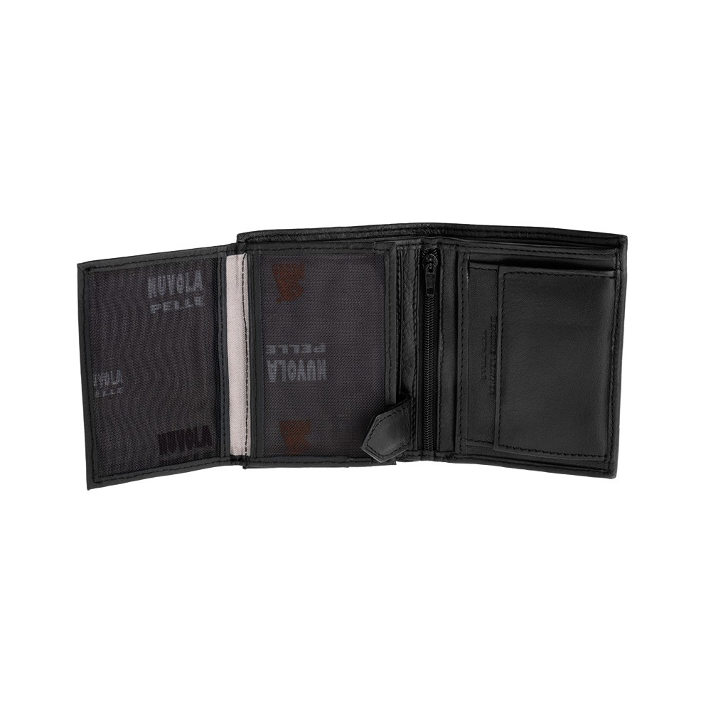 NUVOLA PELLE Vertical small leather wallet - Black