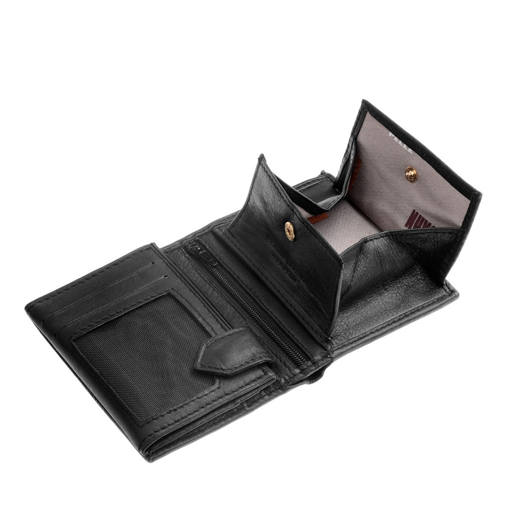 NUVOLA PELLE Vertical small leather wallet - Black