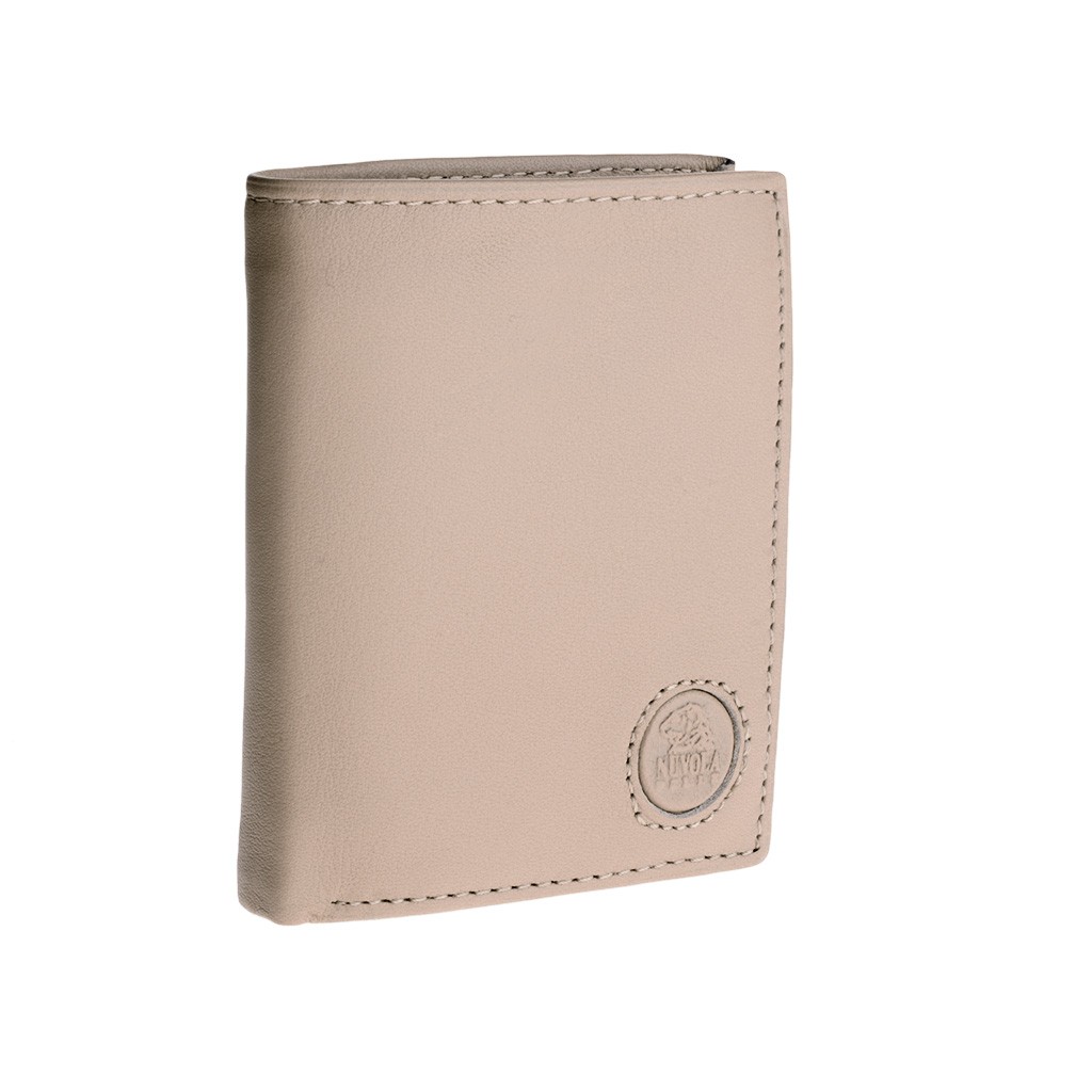 Vertical small leather wallet - Natural