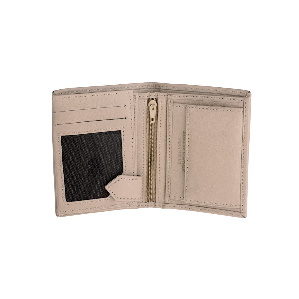 NUVOLA PELLE Vertical small leather wallet - Natural