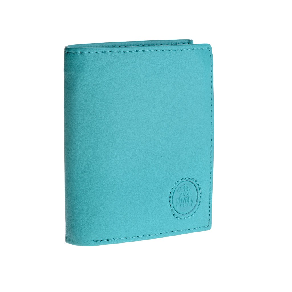 NUVOLA PELLE Vertical small leather wallet - Turquoise