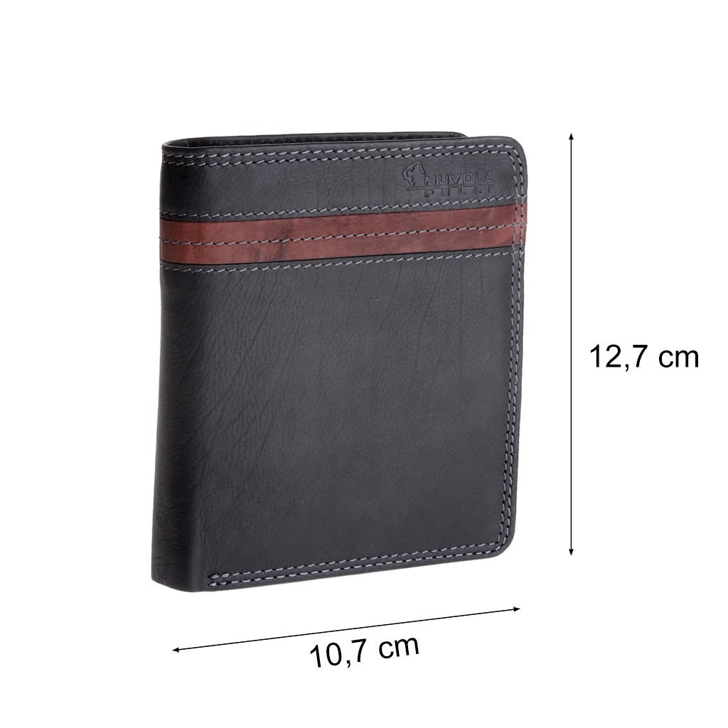 NUVOLA PELLE Man large two-color wallet - Black/Brown