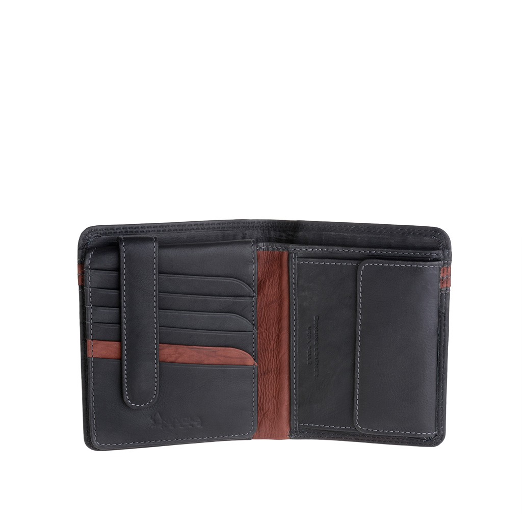 NUVOLA PELLE Man large two-color wallet - Black/Brown