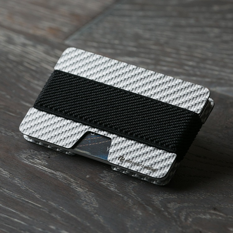 elephant Minimalist White Carbon Fiber Wallet - Carbon/Black