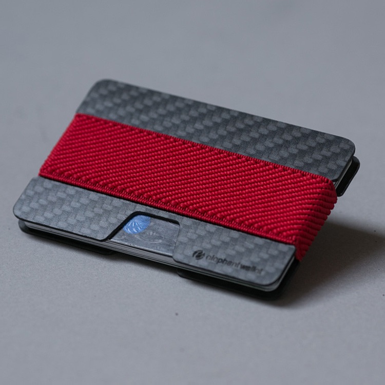 elephant Minimalist Carbon Fiber Wallet - Carbon/Red