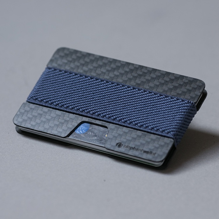 elephant Minimalist Carbon Fiber Wallet - Carbon/Dark Blue