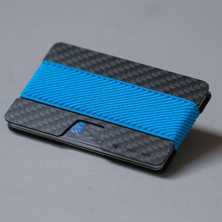 Minimalist Carbon Fiber Wallet - Carbon/Blue