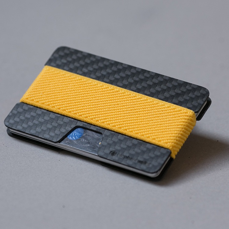 elephant Minimalist Carbon Fiber Wallet - Carbon/Yellow