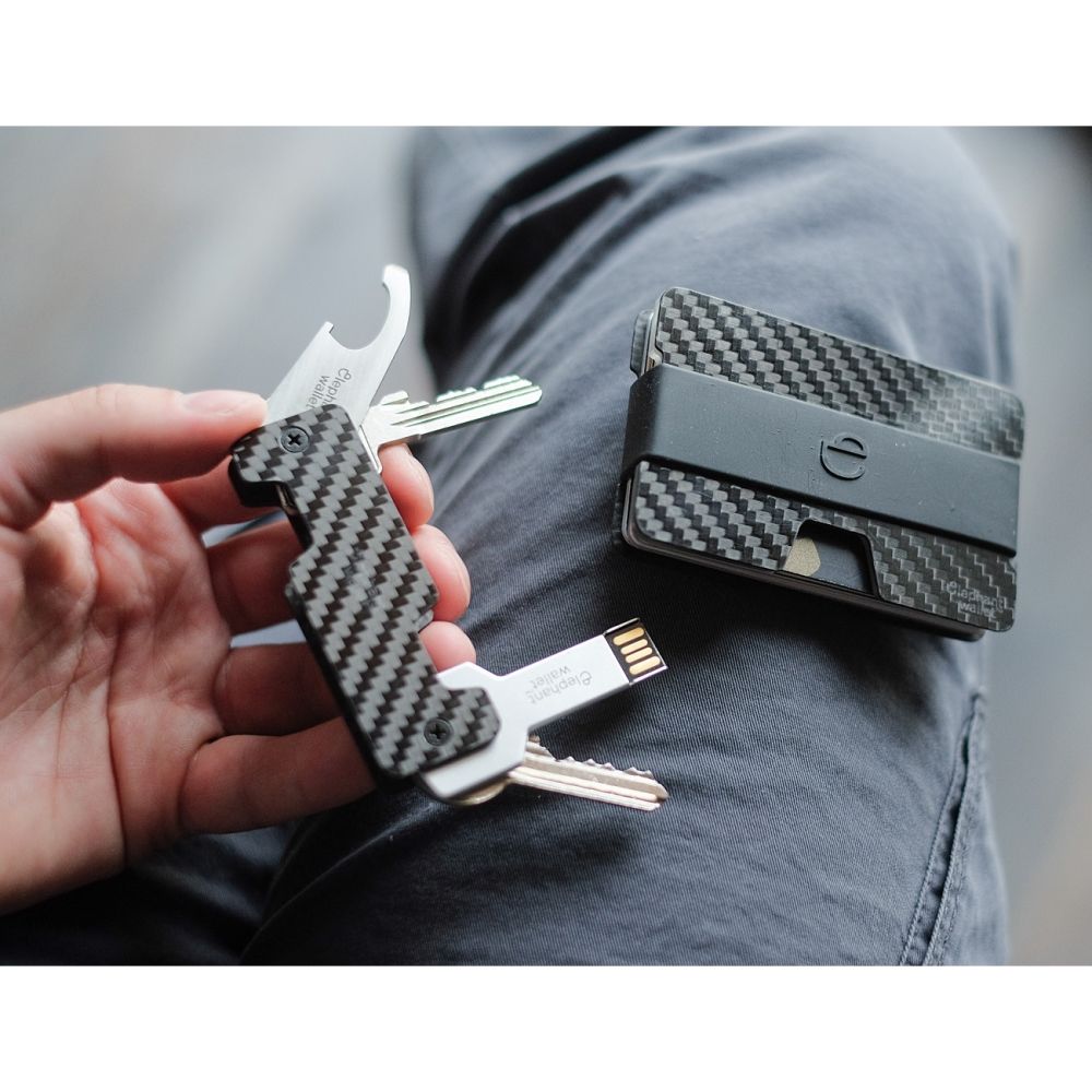 elephant Carbon Fiber Key Organizer - Black