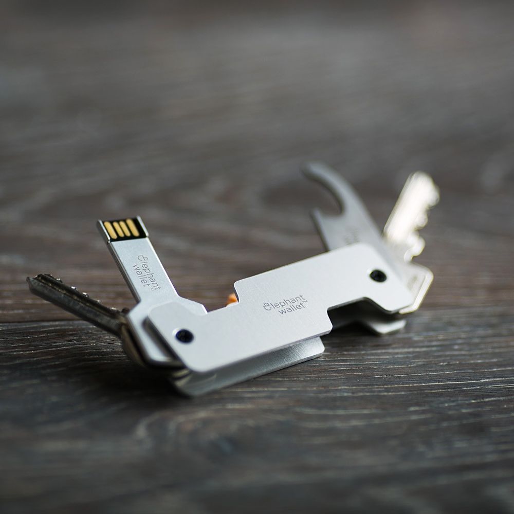 elephant Disk On Key for Keys Organizer - Silver