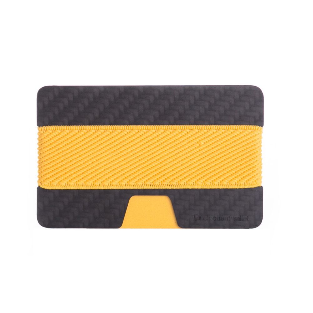 elephant Minimalist Carbon Fiber Wallet - Carbon/Yellow