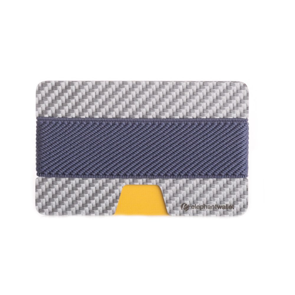 elephant Minimalist White Carbon Fiber Wallet - Carbon/Jeans