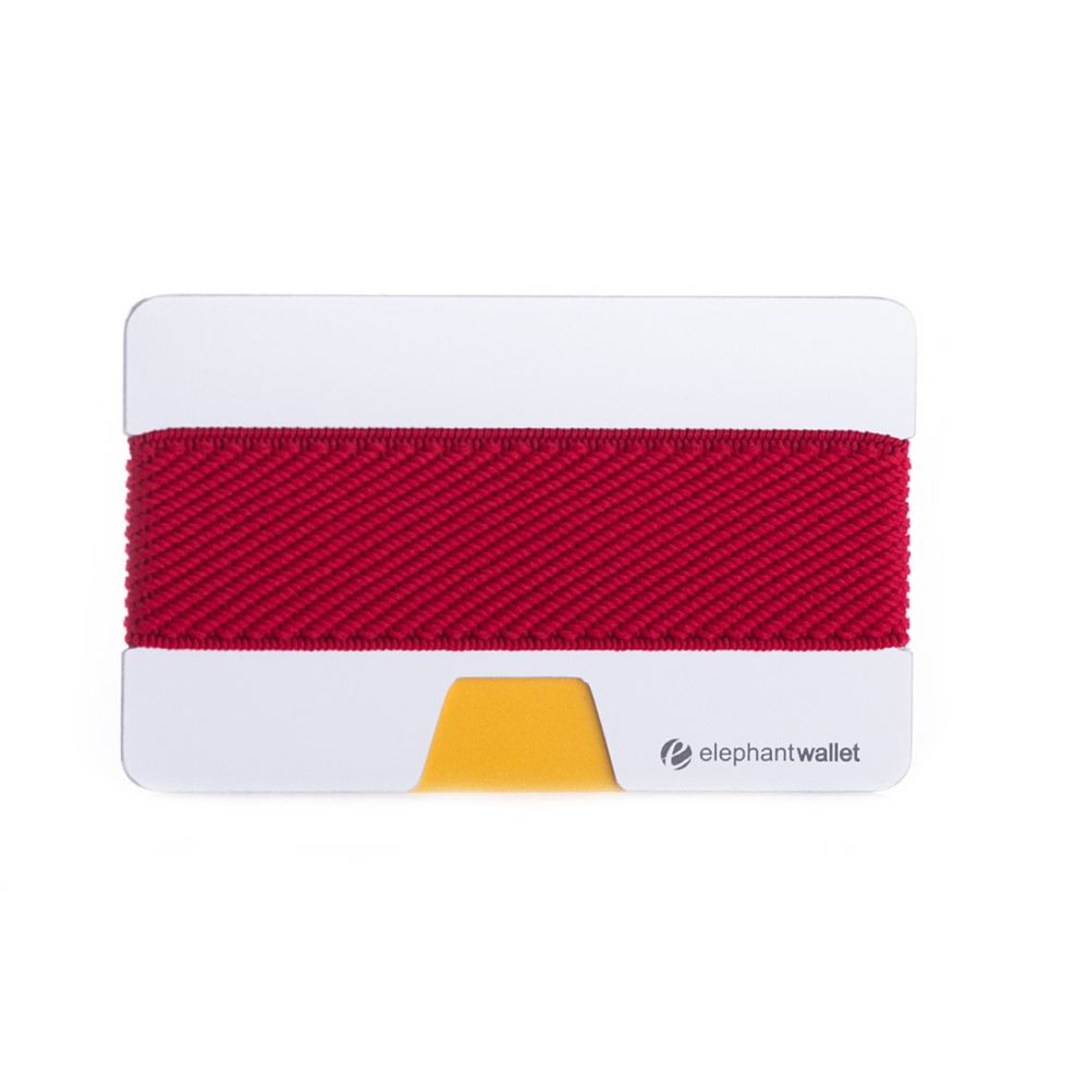 elephant Minimalist Aluminum Wallet - Aluminum/Red