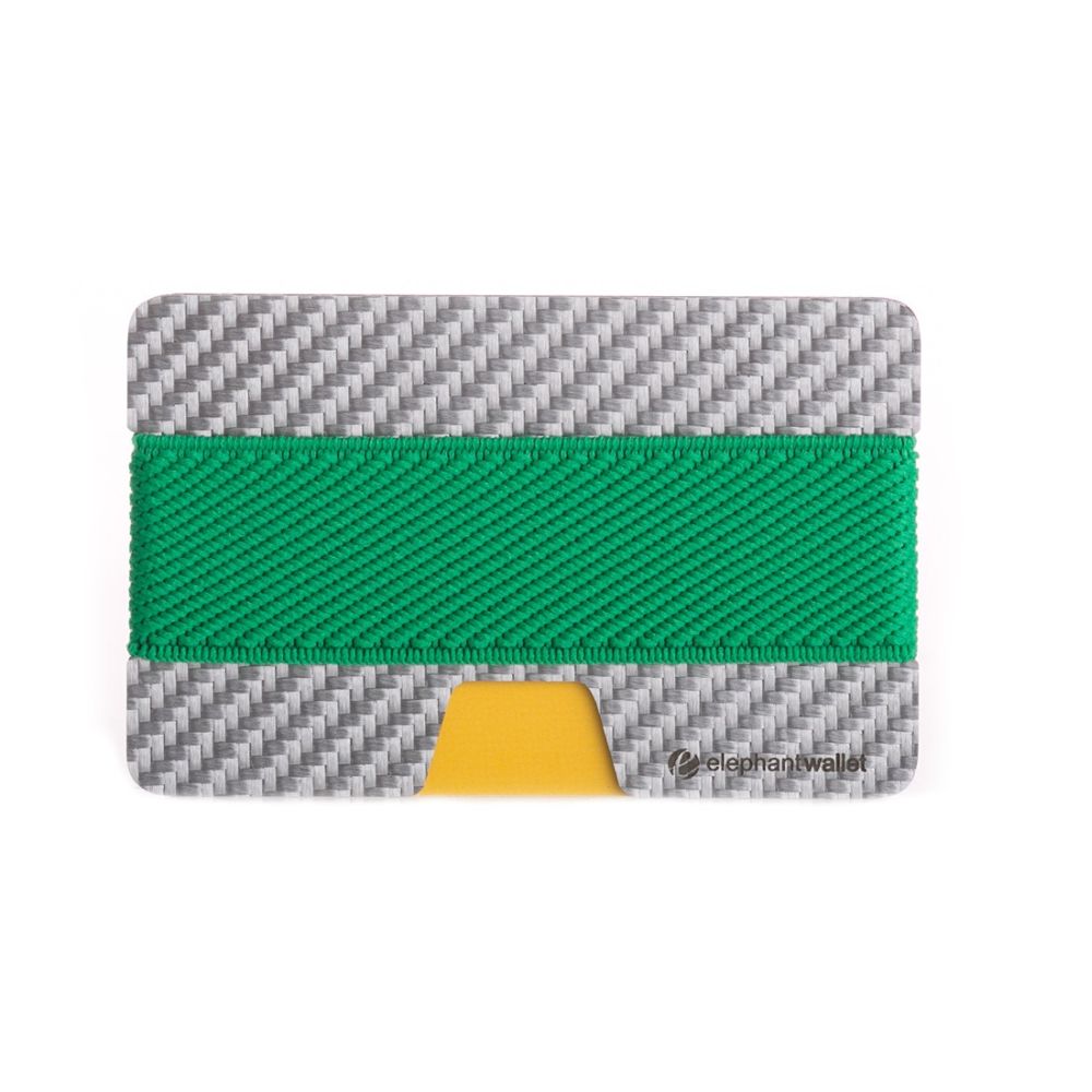 Minimalist White Carbon Fiber Wallet - Carbon/Green