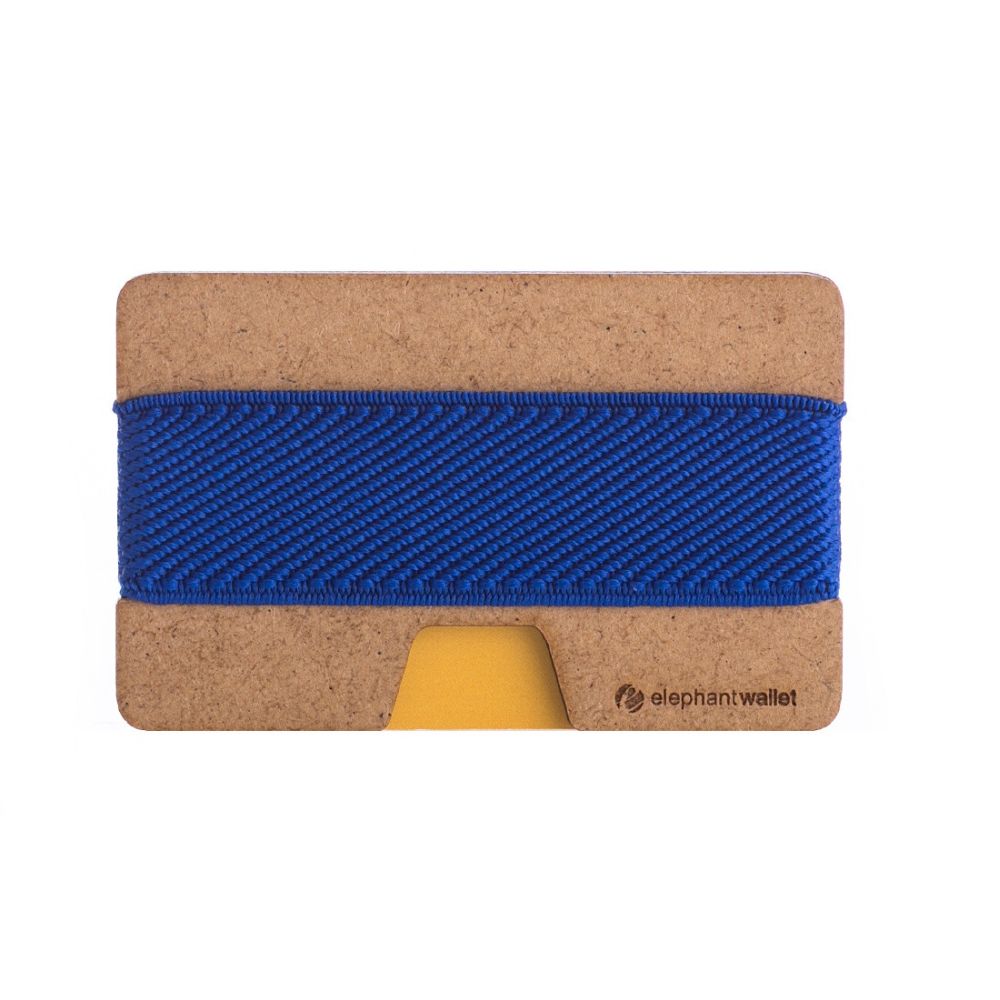 elephant Minimalist Wood Wallet - Wood/Blue