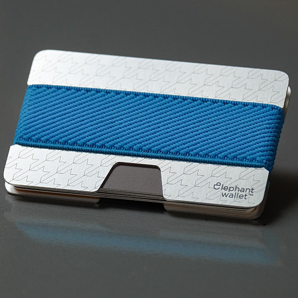 elephant Minimalist Aluminum Wallet - Aluminum/Light Blue