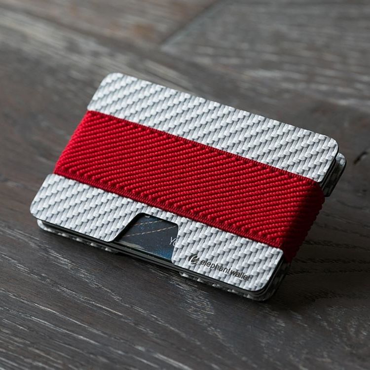 elephant Minimalist Carbon Fiber Wallet - Carbon/Red