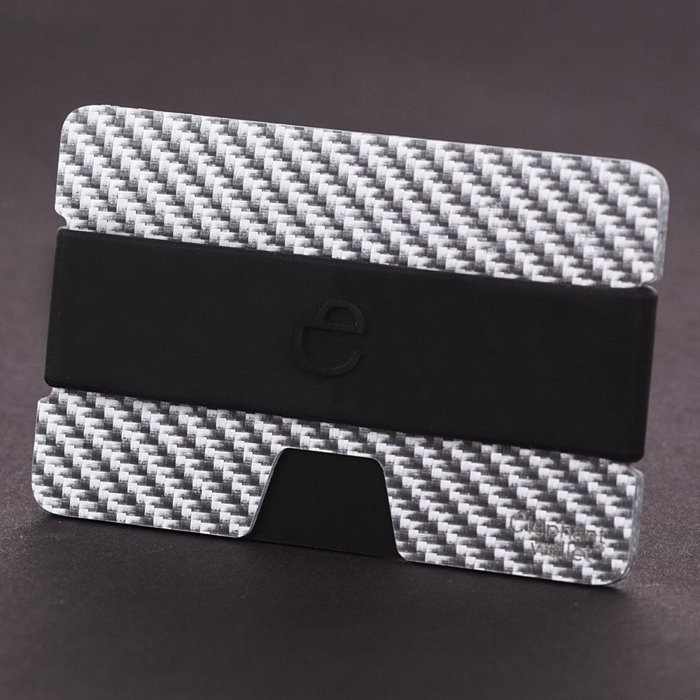 Minimalist Carbon Fiber Wallet with Silicone Strap - Carbon/Black