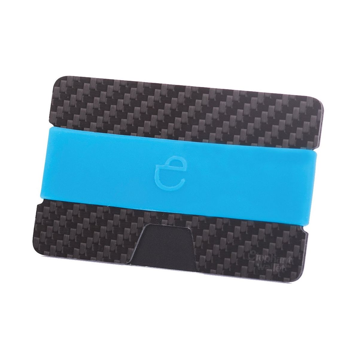 elephant Minimalist Carbon Fiber Wallet with Silicone Strap - Carbon/Azur