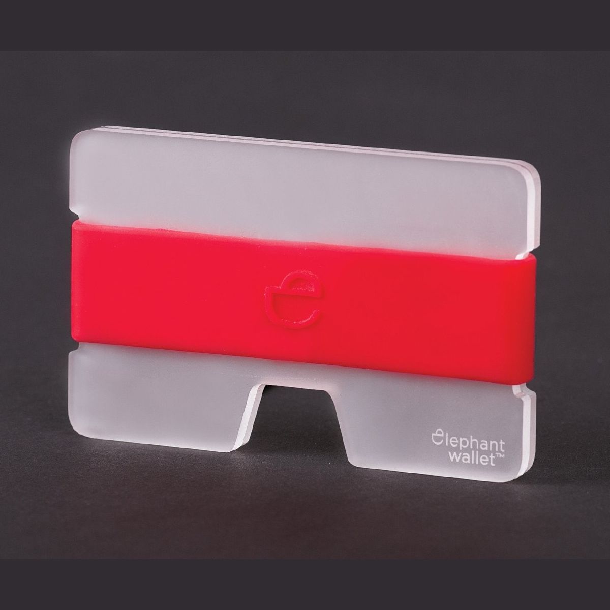 elephant Minimalist Plexi Wallet - Clear/Red