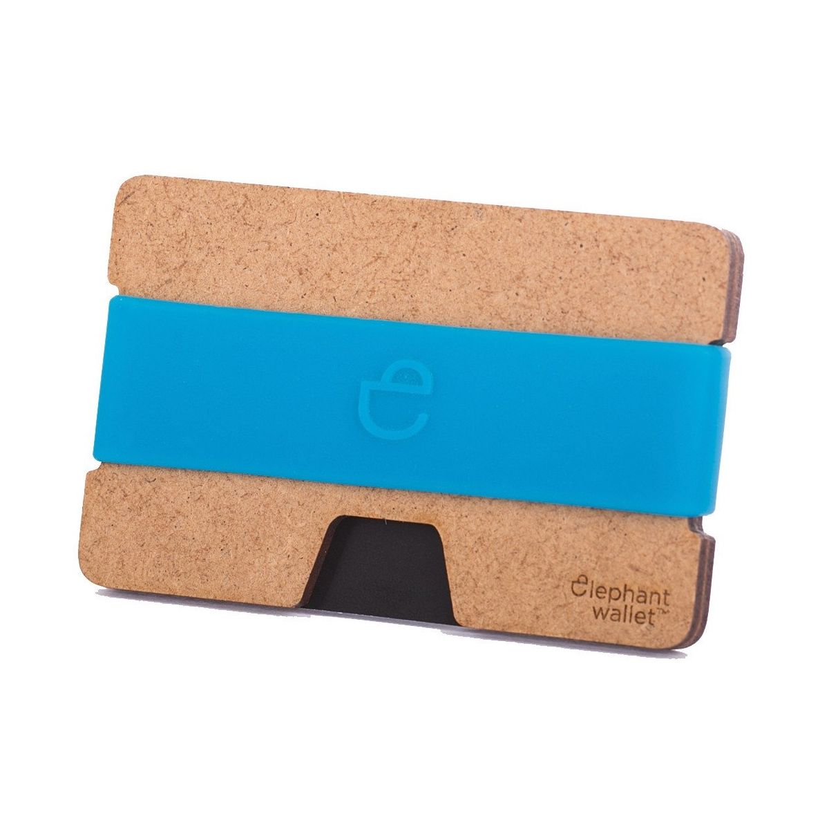 elephant Minimalist Wood Wallet - Wood/Azure