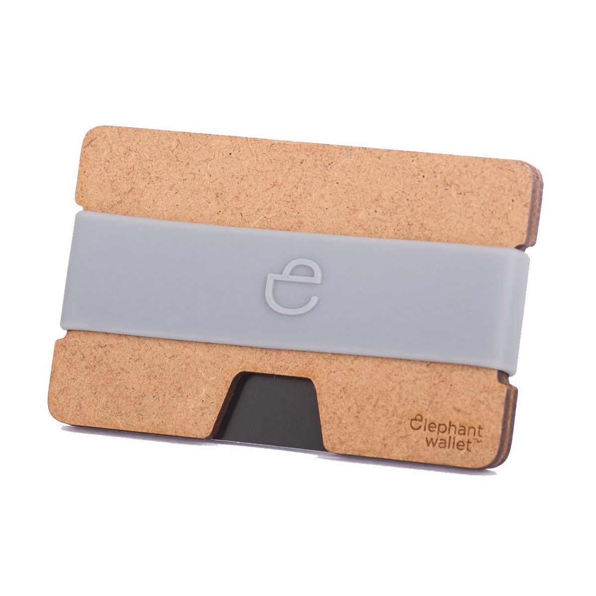 elephant Minimalist Wood Wallet - Wood/Grey