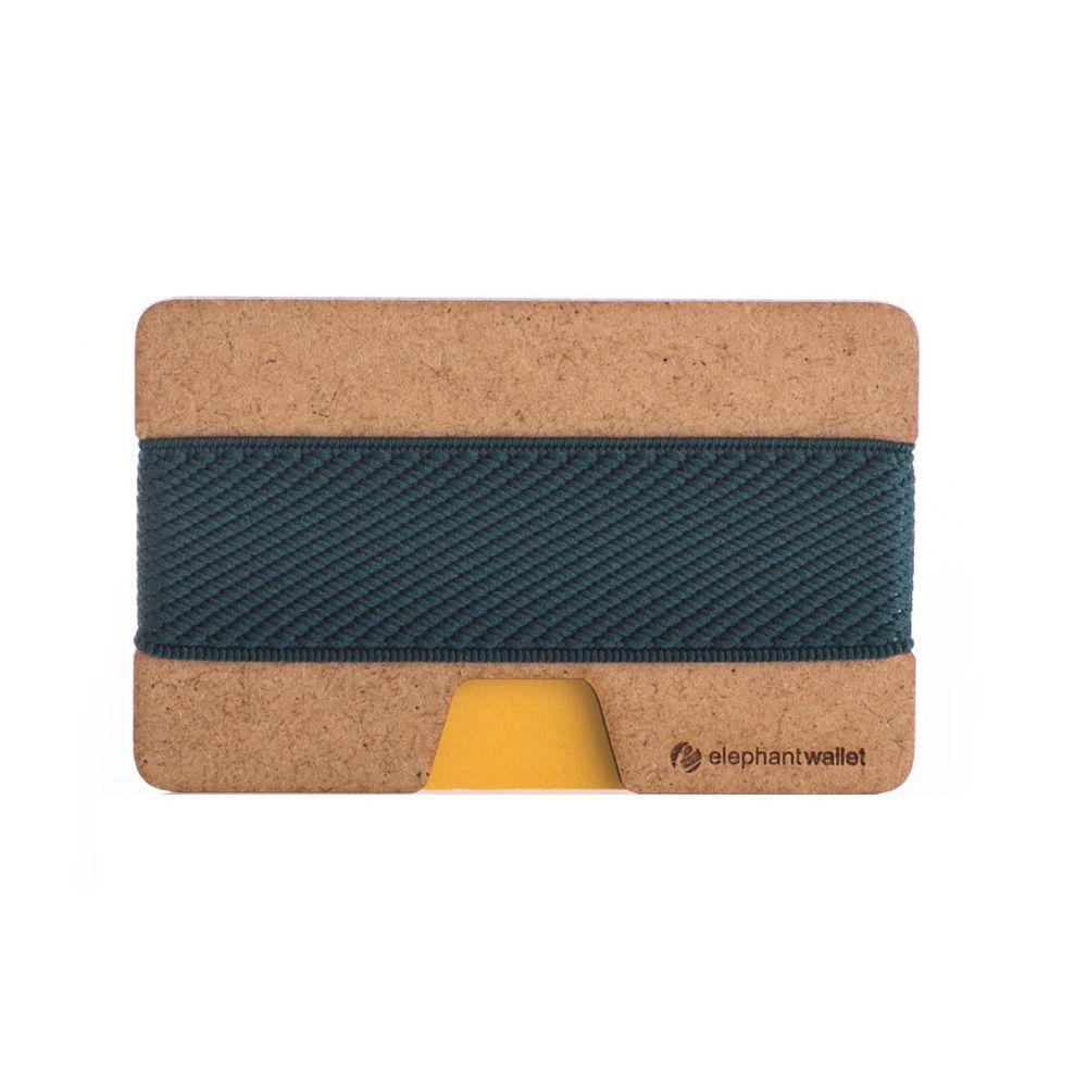 elephant Minimalist Wood Wallet - Wood/Dark Green