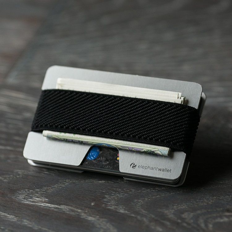 elephant Minimalist Aluminum Wallet - Aluminum/Black